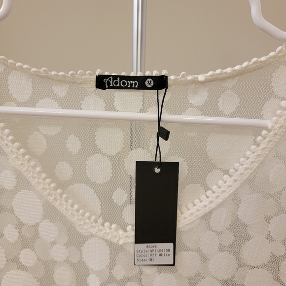 Adorn White Sheer Lace Cover up Dress - Picture 4 of 4